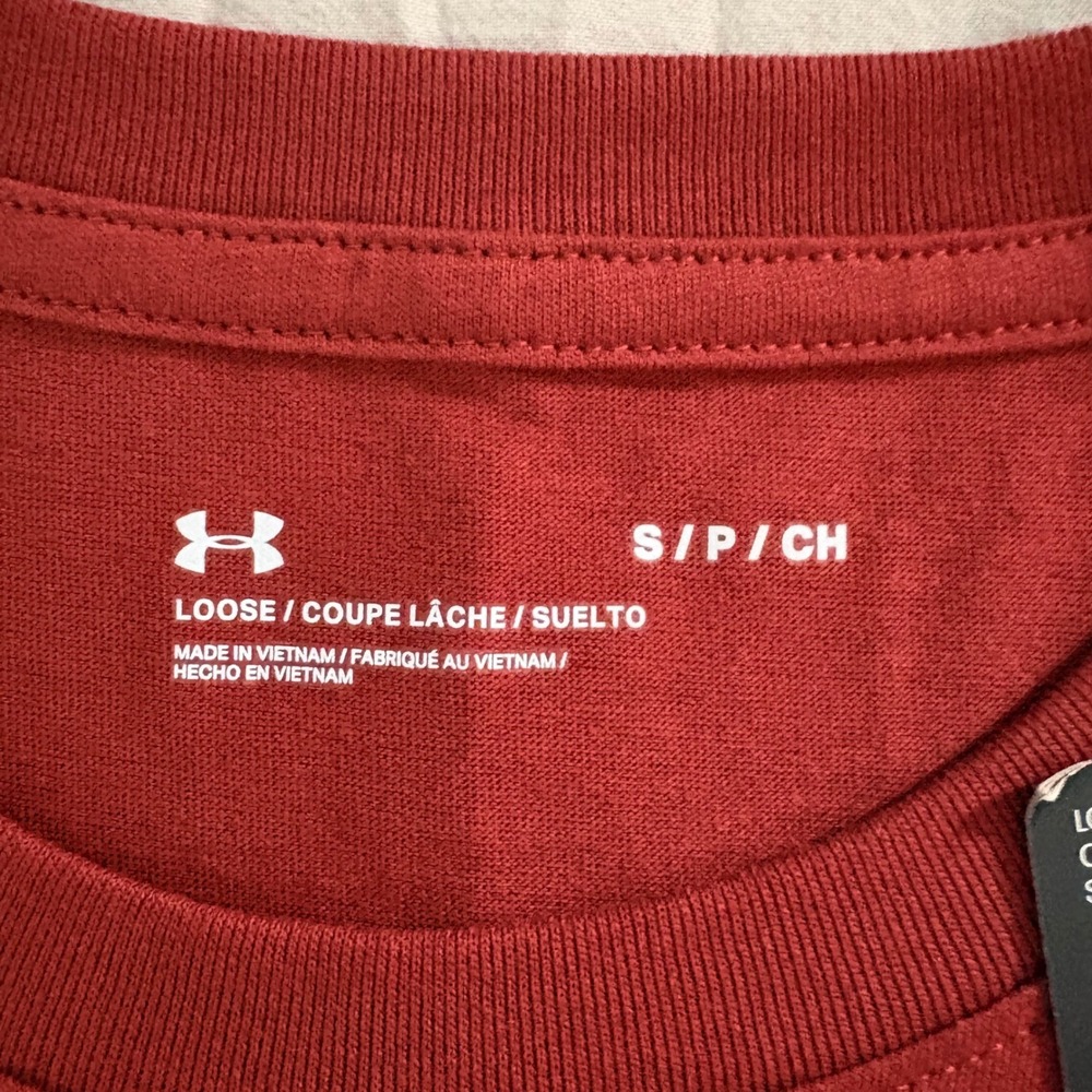 Under Armour Project Rock Mens Muscle Tank Top Rust Red Sleeveless Gym Shirt S - Picture 6 of 7